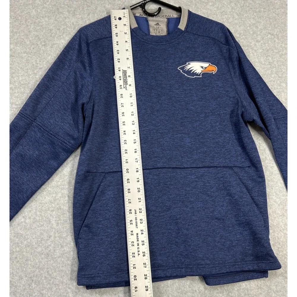 Adidas Sweatshirt Baseball  Blue Pullover Mens M Long Sleeve Athletic w/ Pocket‎